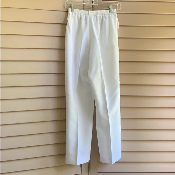 White Petite Alfred Dunner High Waist Pant Size 6P - Picture 2 of 7